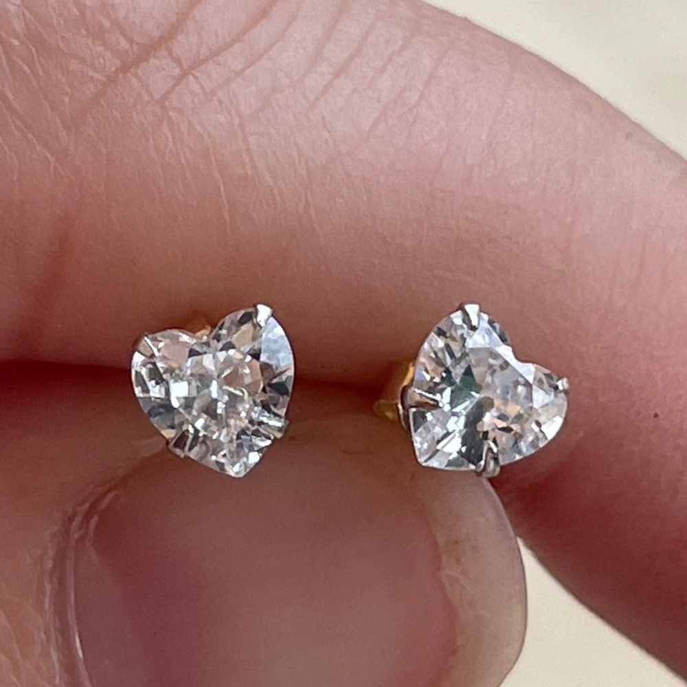crystal heart earrings real 925 silver great gift for mom, girlfriend, special v